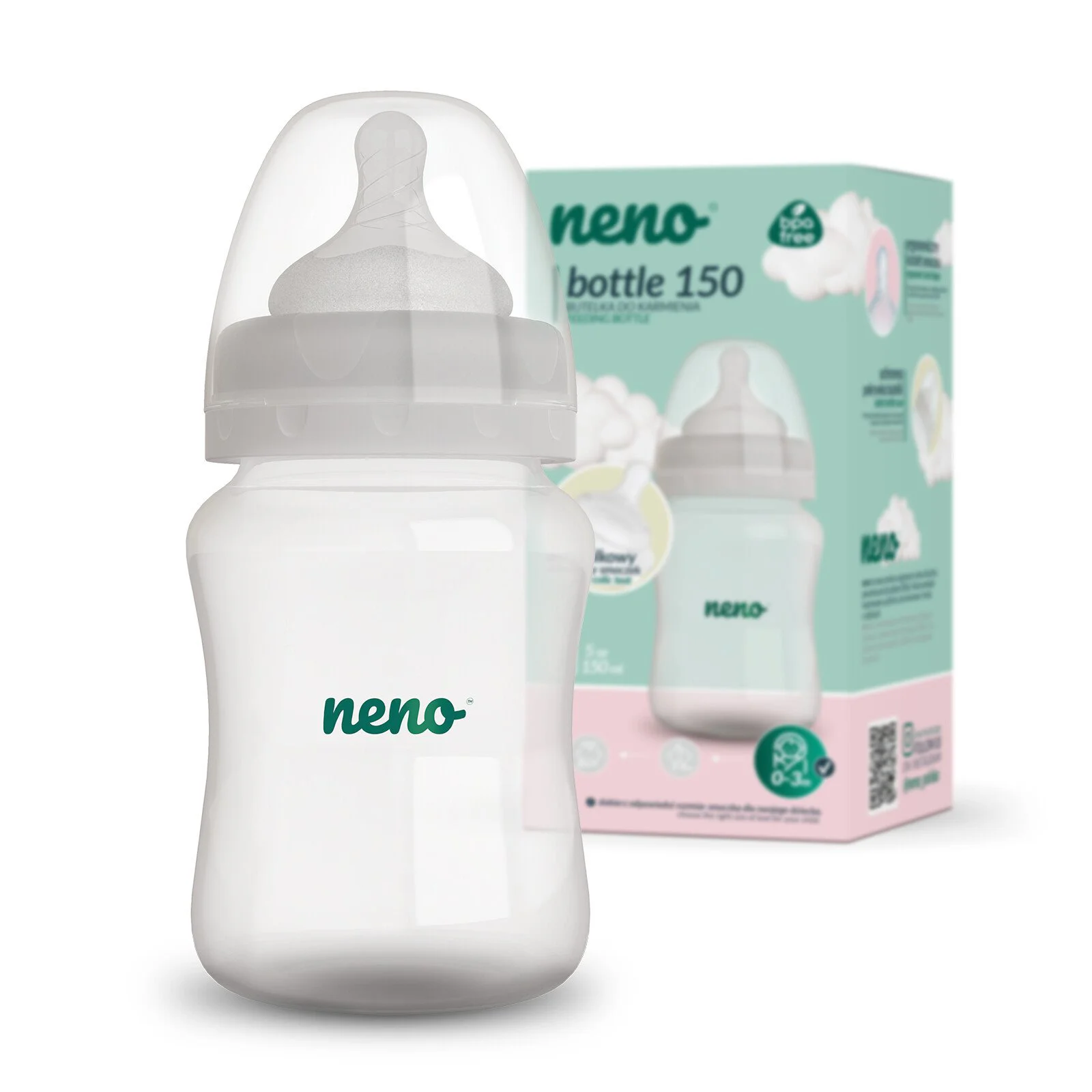 Biberon anticolic Neno cu tetina din silicon, 150 ml foto