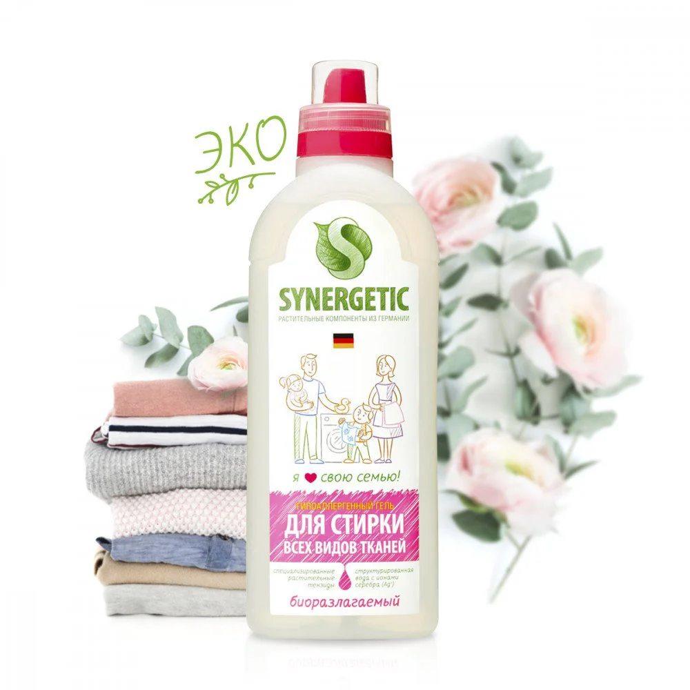 Gel pentru rufe biodegradabil Synergetic, 1000 ml foto