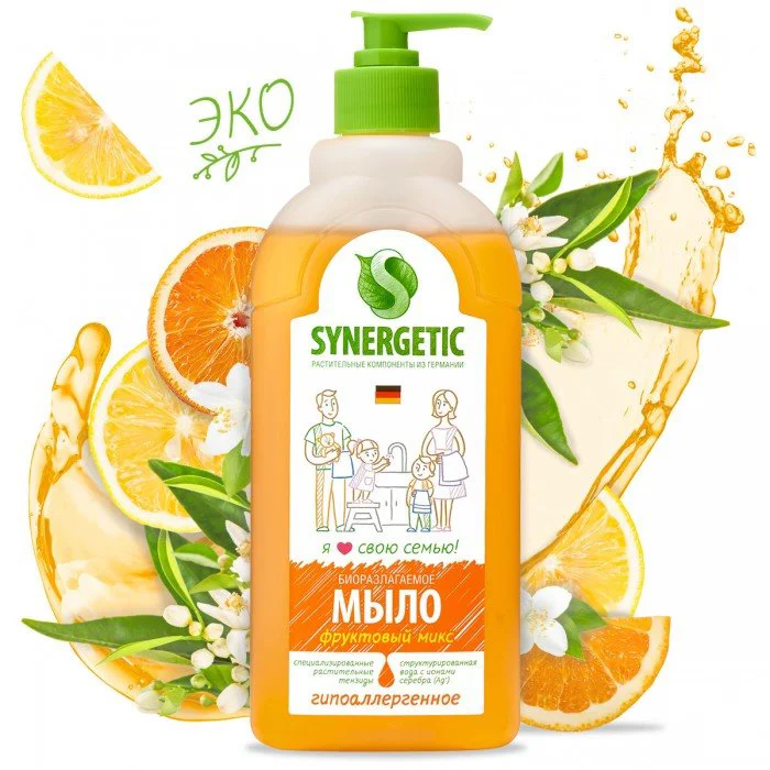 Sapun lichid biodegradabil Synergetic cu aroma de fructe, 500 ml foto