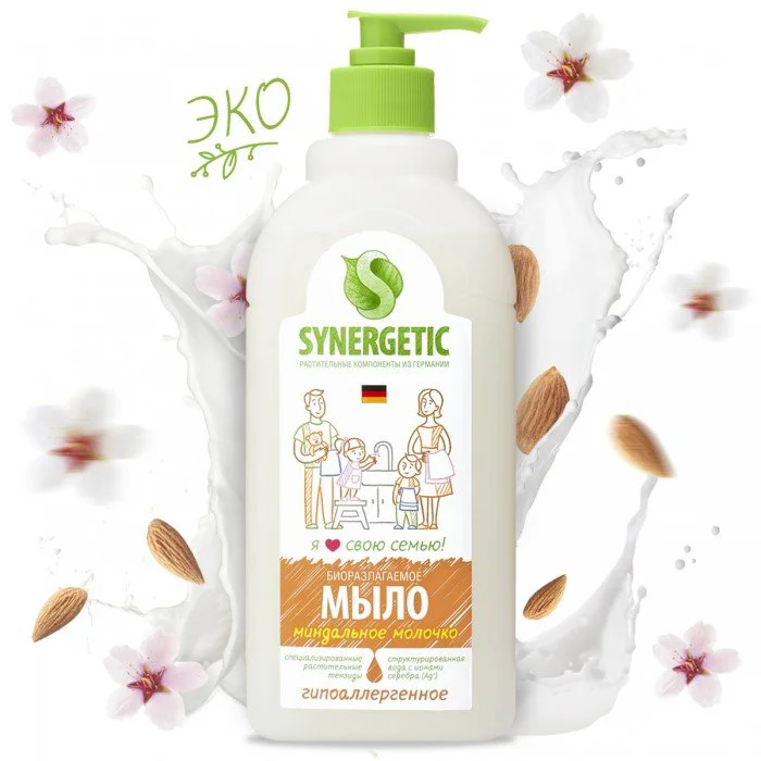 Sapun lichid biodegradabil Synergetic cu migdale, 500 ml foto