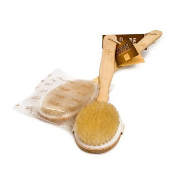 Perie din fibre naturale cu maner din lemn Aqua Massage Corpo Fit-Brush