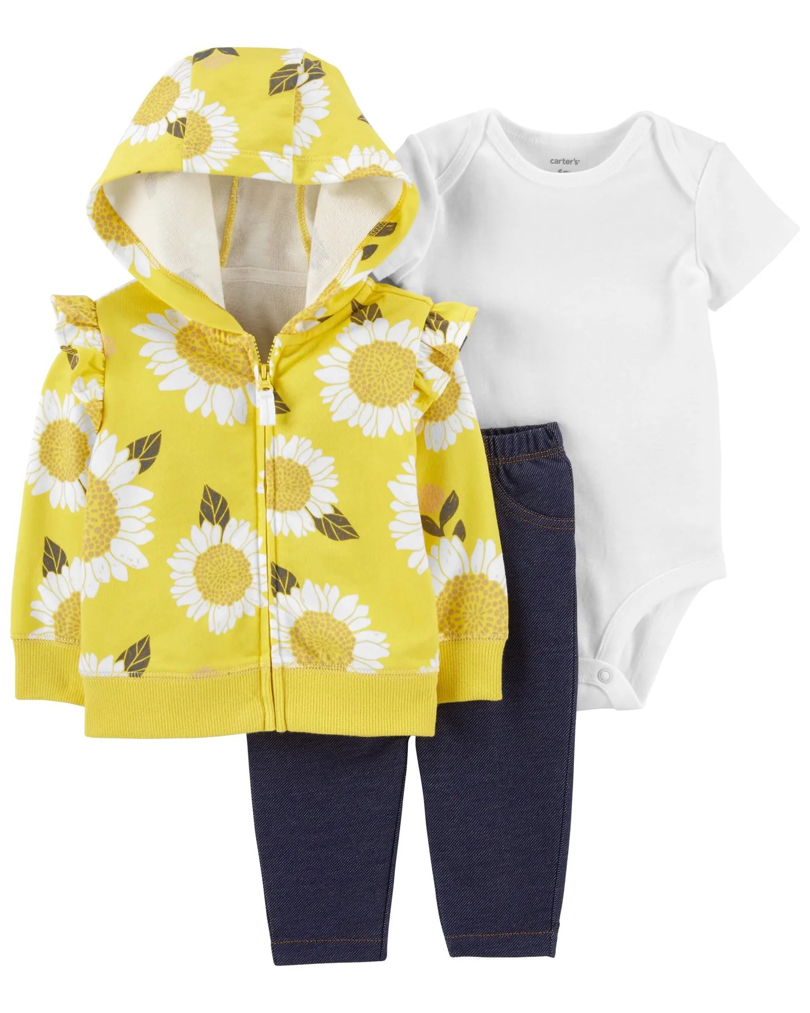 Carter's Set 3 piese Hanorac, body si pantaloni Floarea Soarelui foto