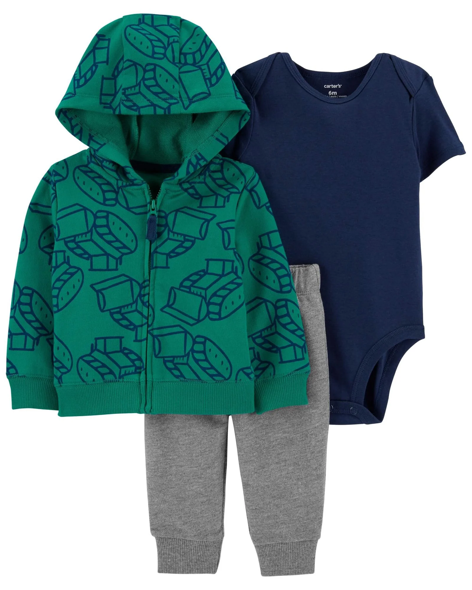 Carter's Set 3 piese Hanorac, body si pantaloni Constructii foto