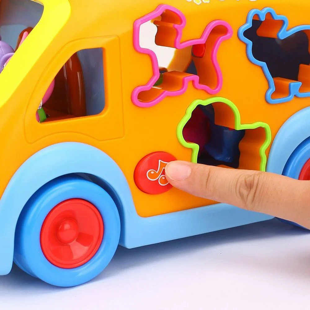 Pазвивающая игрушка-сортер Hola Toys Веселый автобус со звуковыми и световыми эффектами