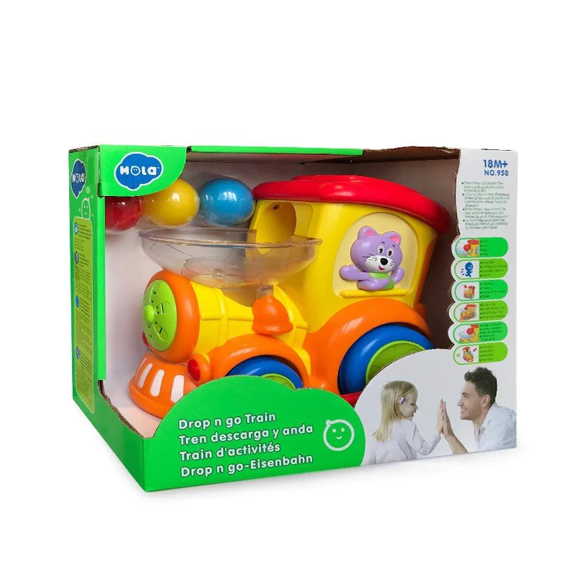 Музыкальная игрушка Hola Toys Локомотив с шариками, звуками и огнями