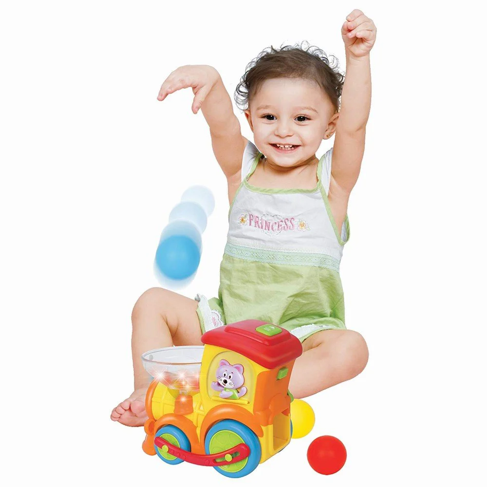 Музыкальная игрушка Hola Toys Локомотив с шариками, звуками и огнями