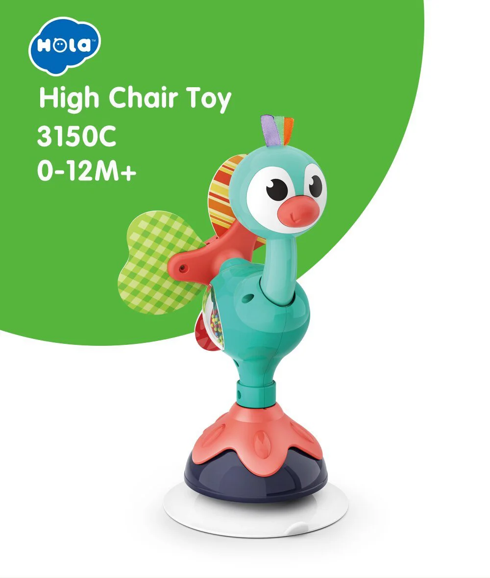 Jucarie zornaitoare cu ventuza Hola Toys Paun