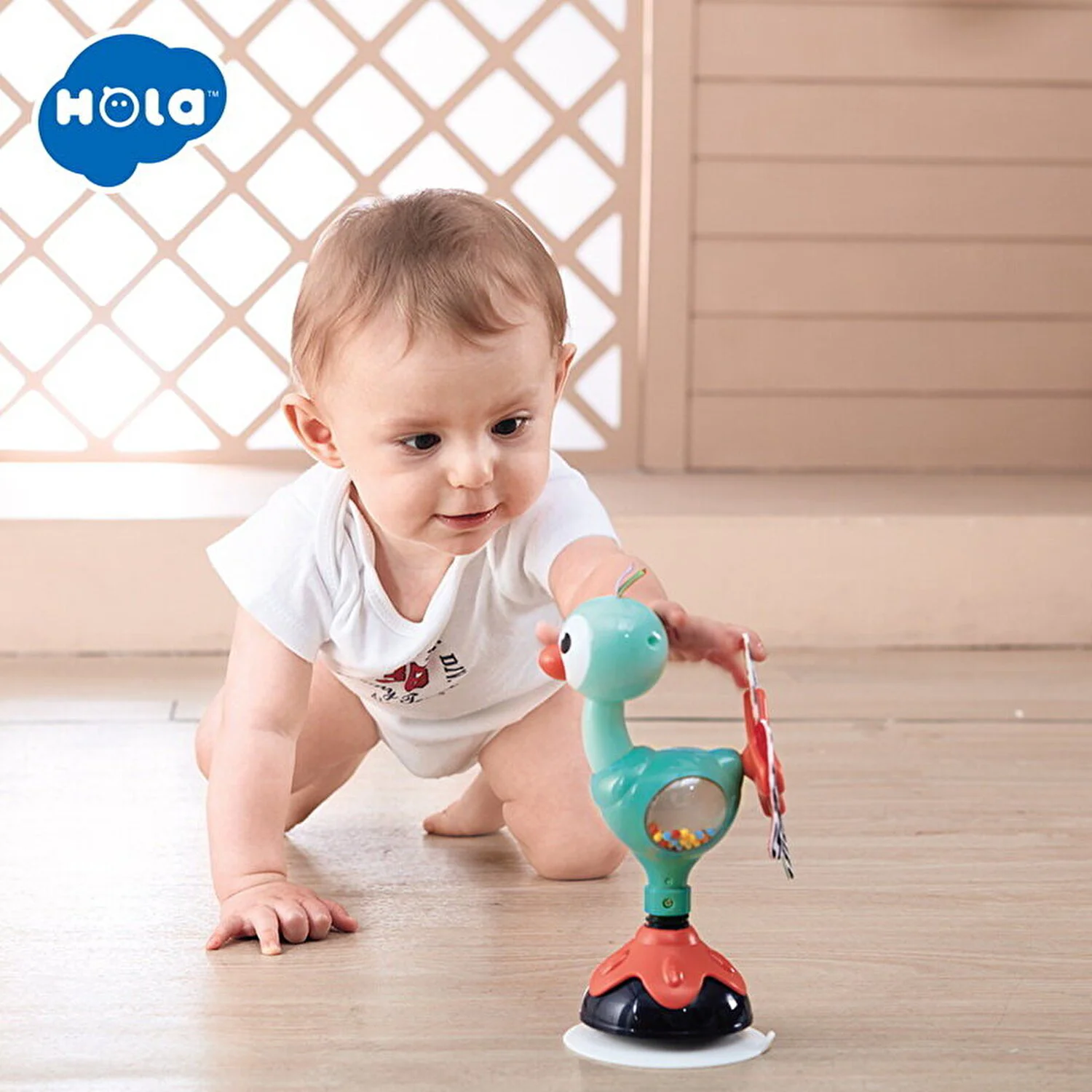 Jucarie zornaitoare cu ventuza Hola Toys Paun