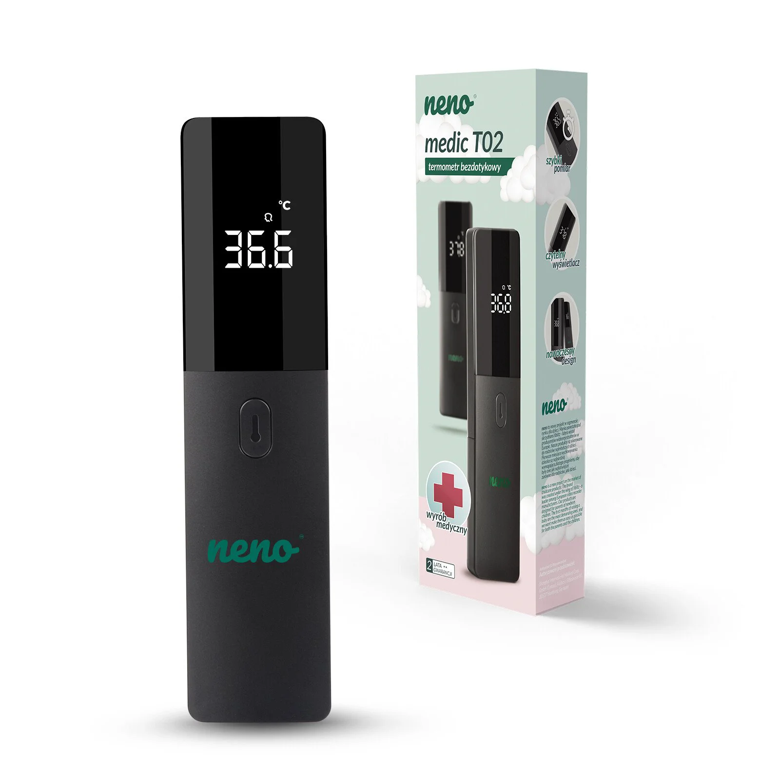 Termometru multifunctional cu infrarosu Neno T02 foto