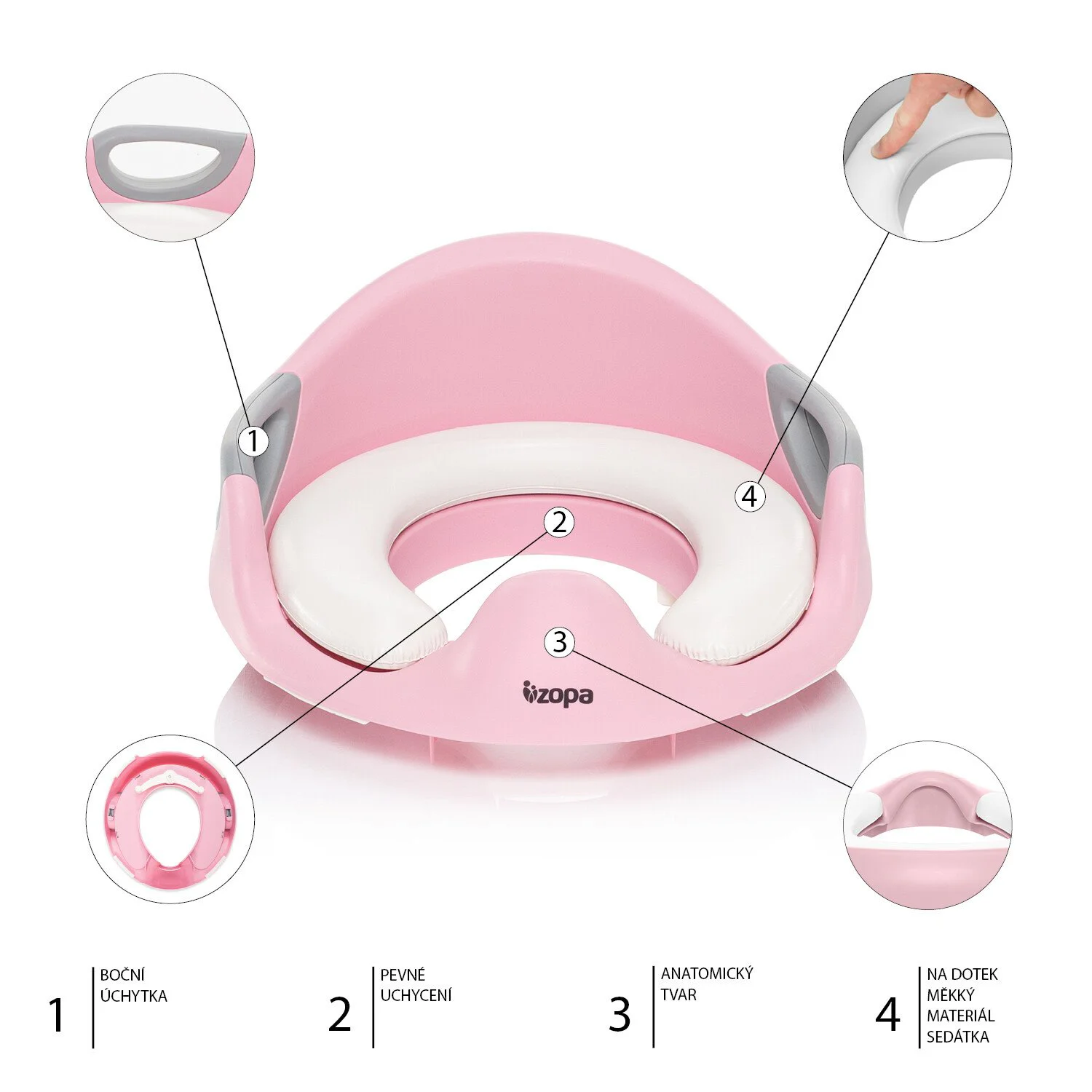 Анатомическая накладка на унитаз ZOPA Coach Blush Pink