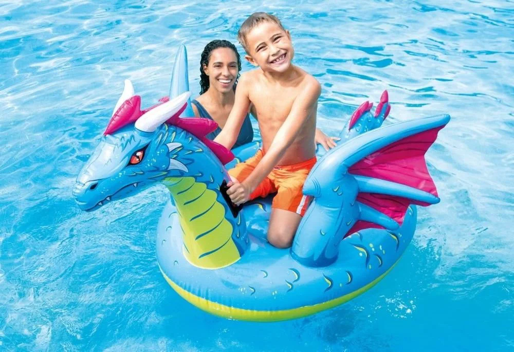 Надувной матрас для детей Intex Дракон 201x191см, (3+ лeт) foto