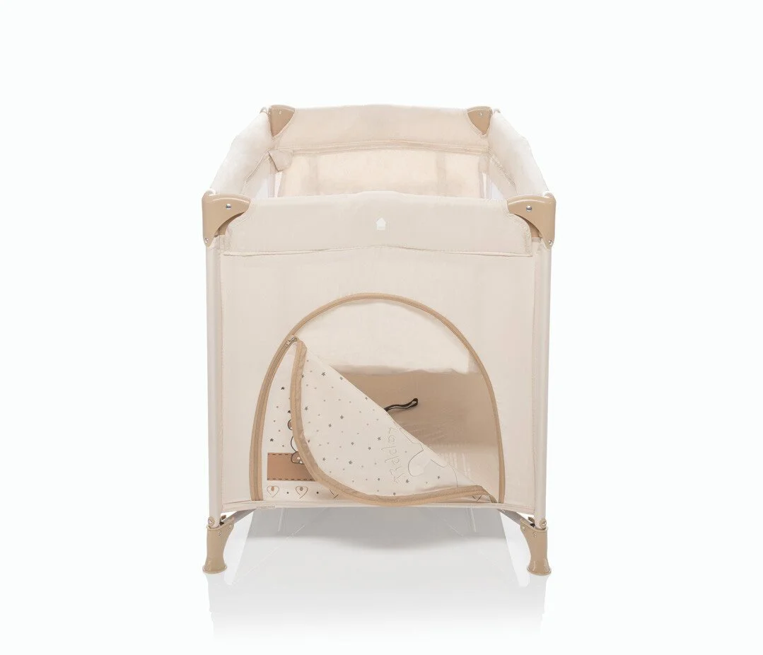 Patut pliant cu 2 nivele ZOPA Nanny Animal Beige foto