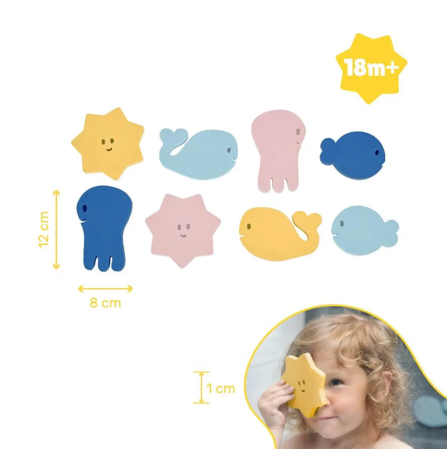 Puzzle pentru baie Badabulle cu animalute acvatice