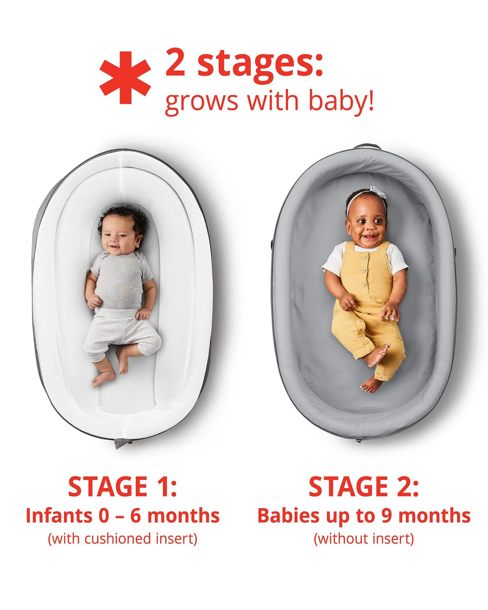 Cosulet pentru bebelusi Skip Hop Baby Nest Grey White foto