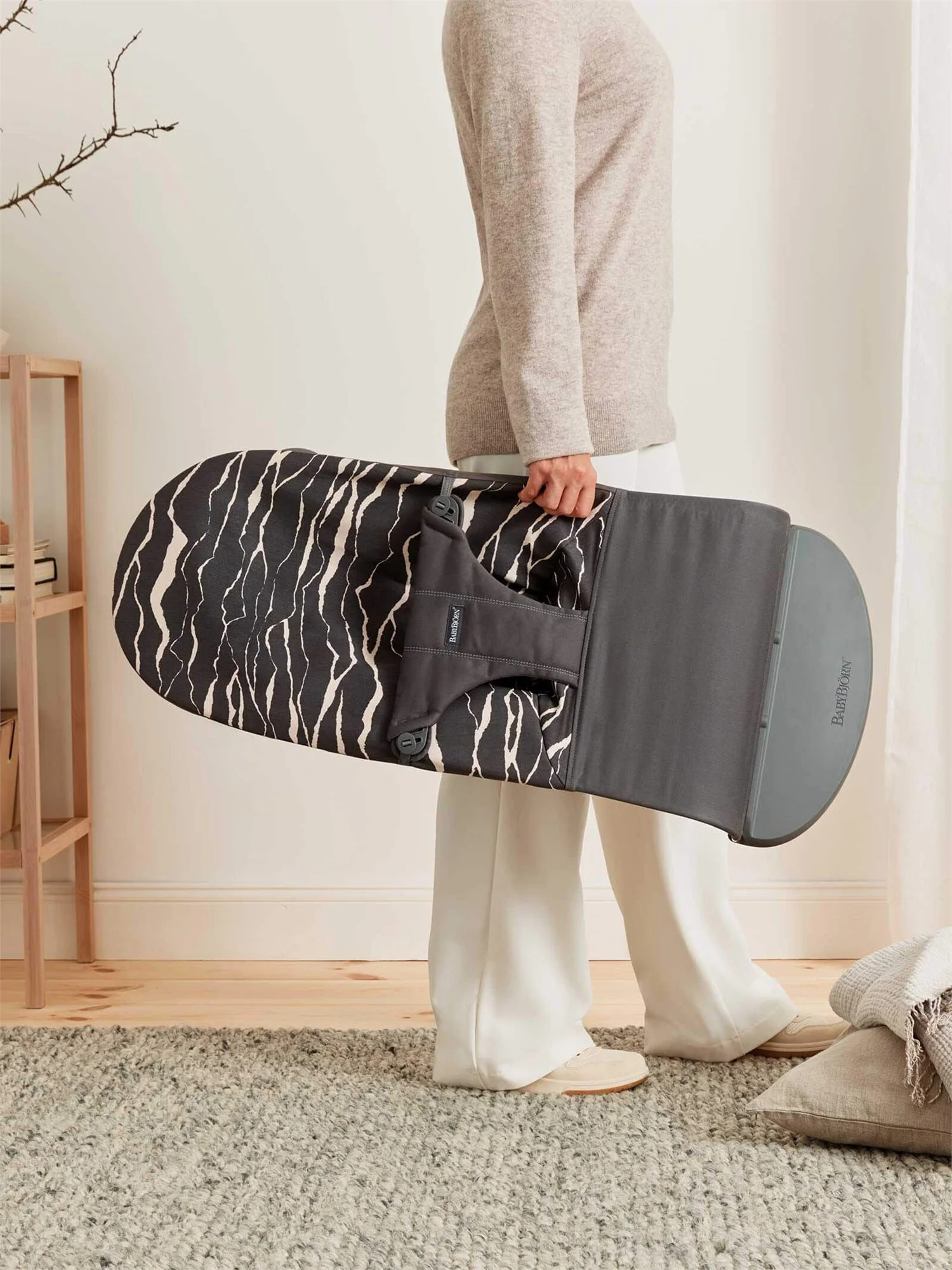 Кресло-шезлонг BabyBjorn Bliss Anthracite/Landscape, хлопок