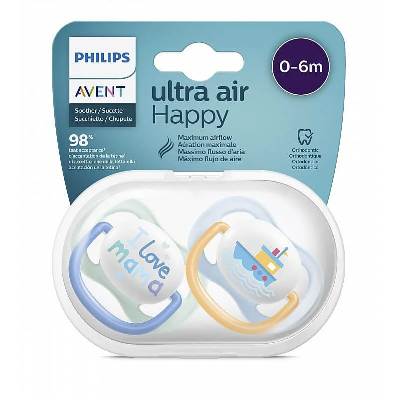 Suzete ortodontice din silicon Philips AVENT Ultra Soft Boy (0-6 luni), 2 buc. foto