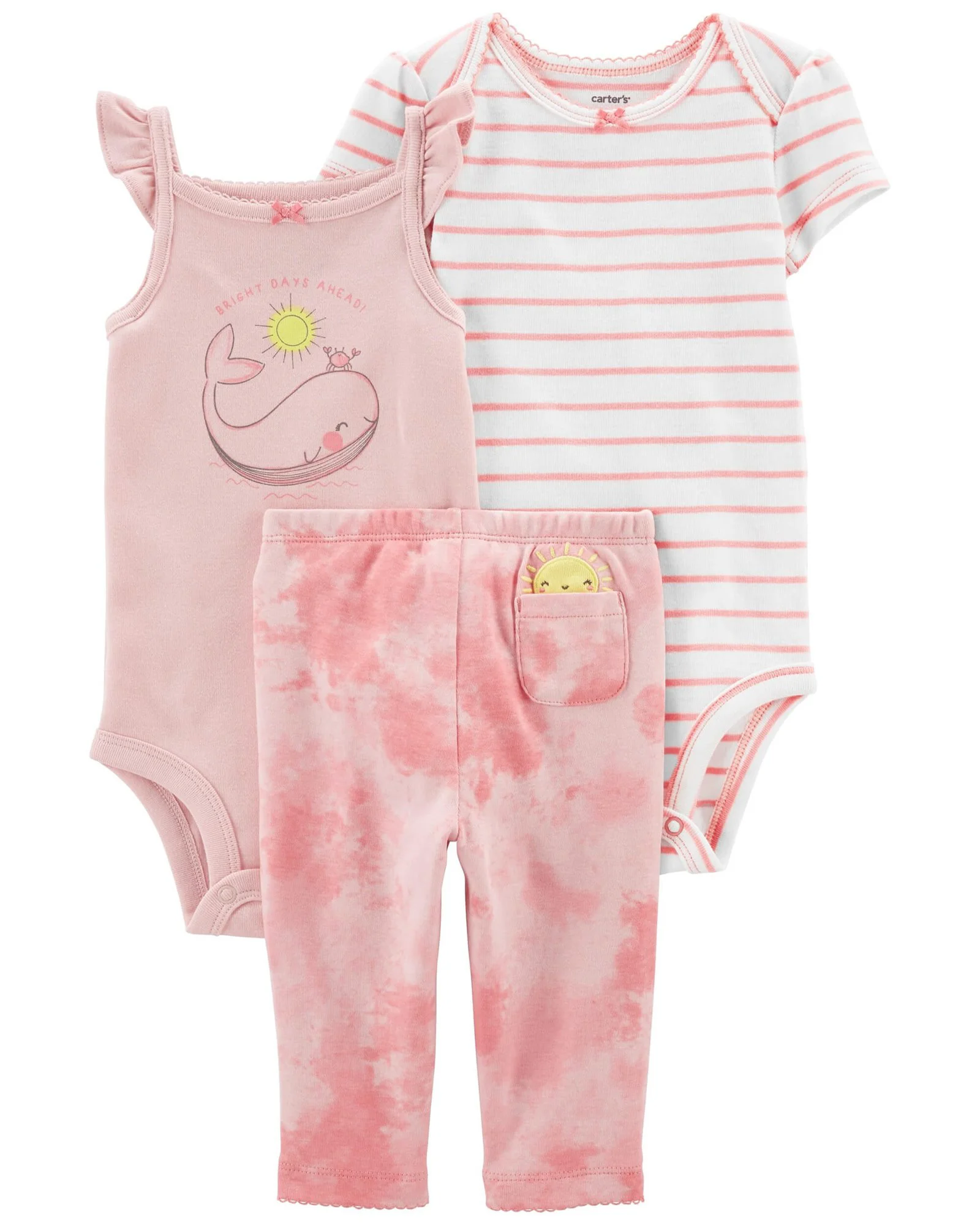 Carter's Set 3 piese Pantaloni si 2 body Balena foto