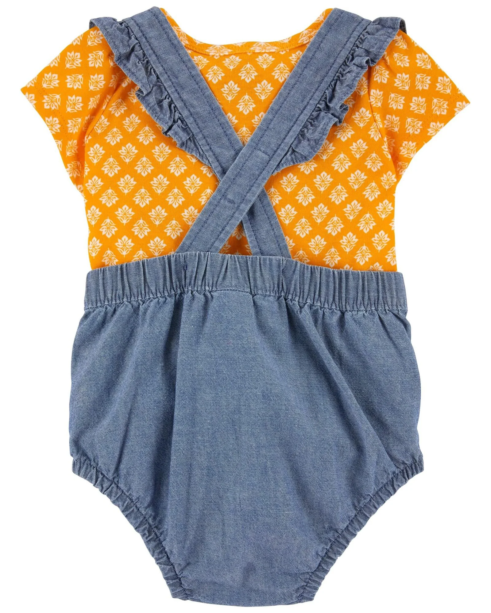 Carter's Set 2 piese Tricou si salopeta tip body portocaliu foto