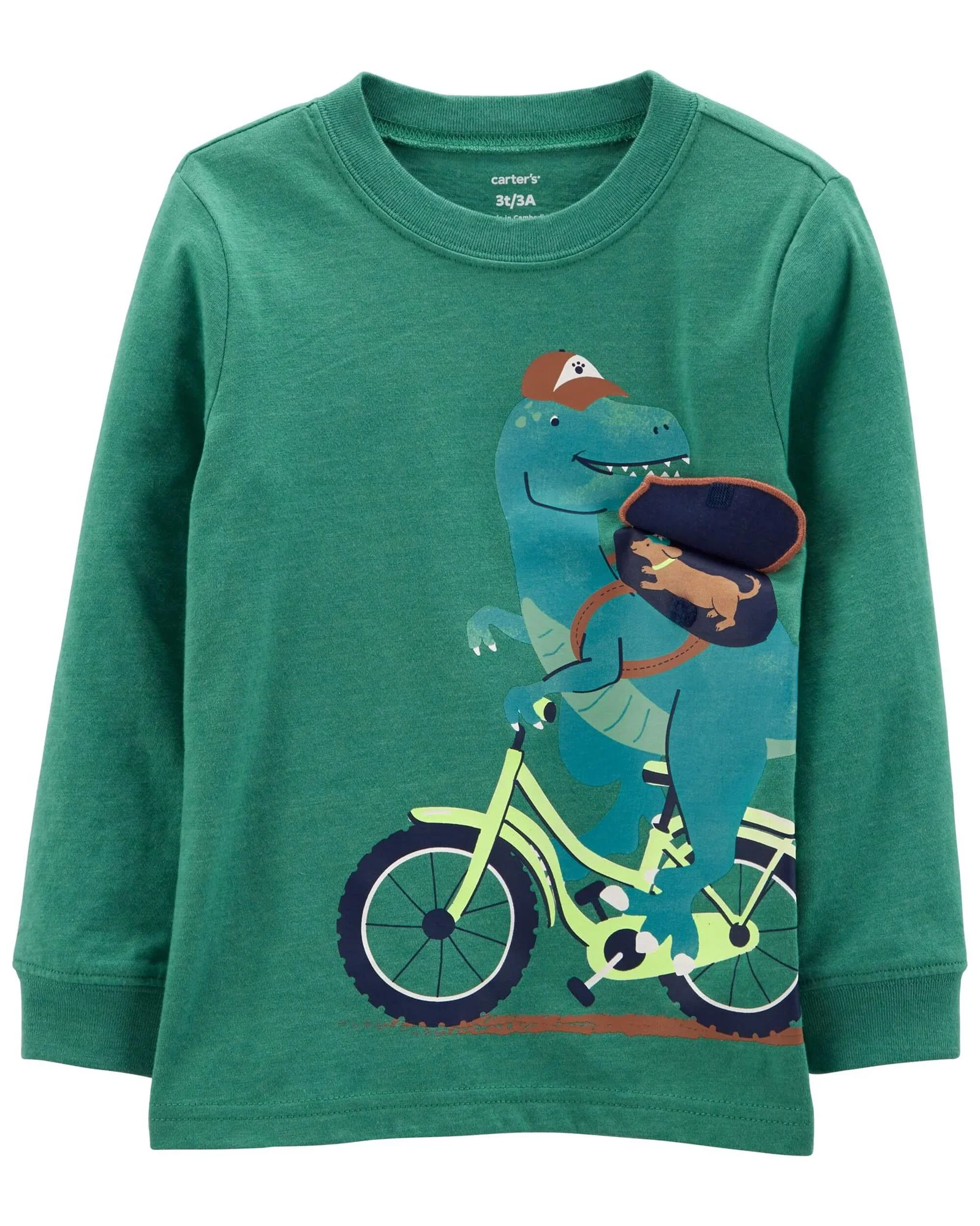 Carter's Bluza Dinozaur cu bicicleta foto