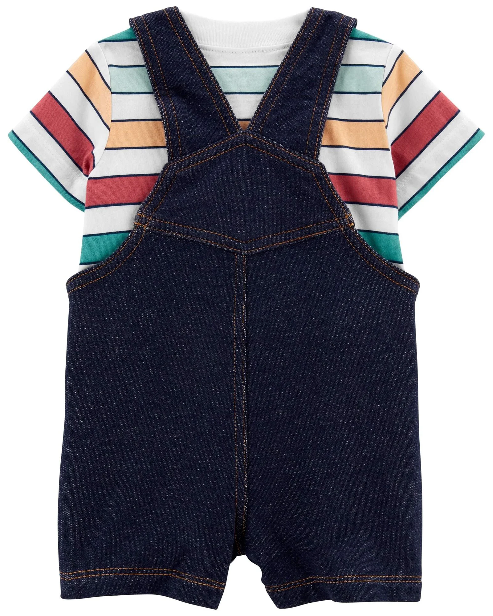Carter's Set 2 piese Tricou si salopeta denim foto