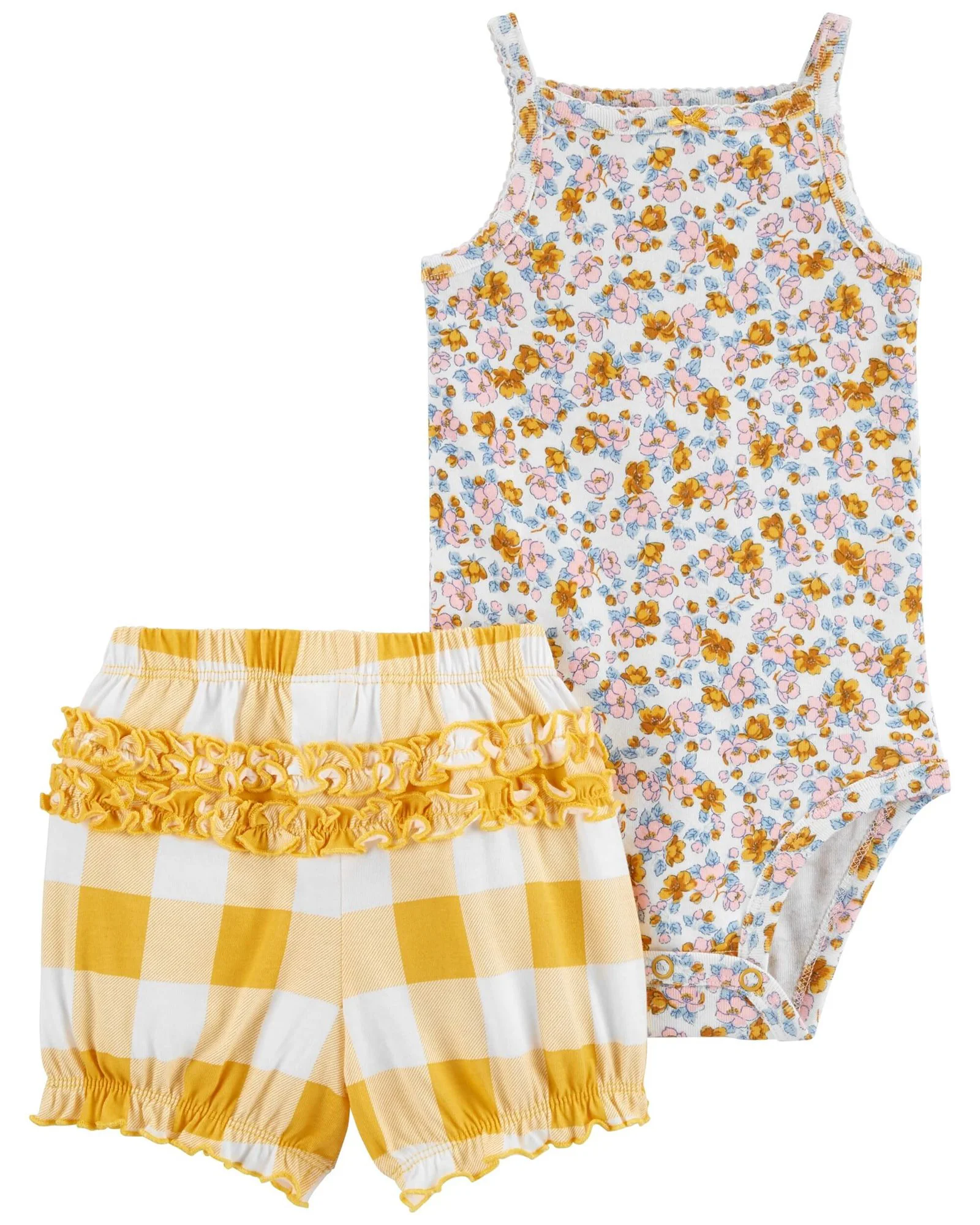 Carter's Set 2 piese Body si pantaloni scurti in carouri