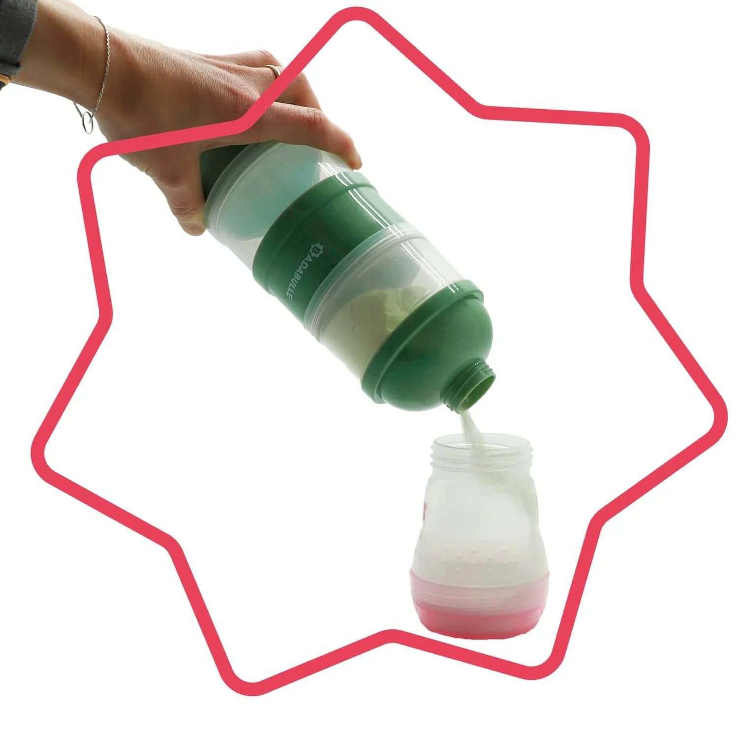 Dozator pentru lapte praf Badabulle Green foto