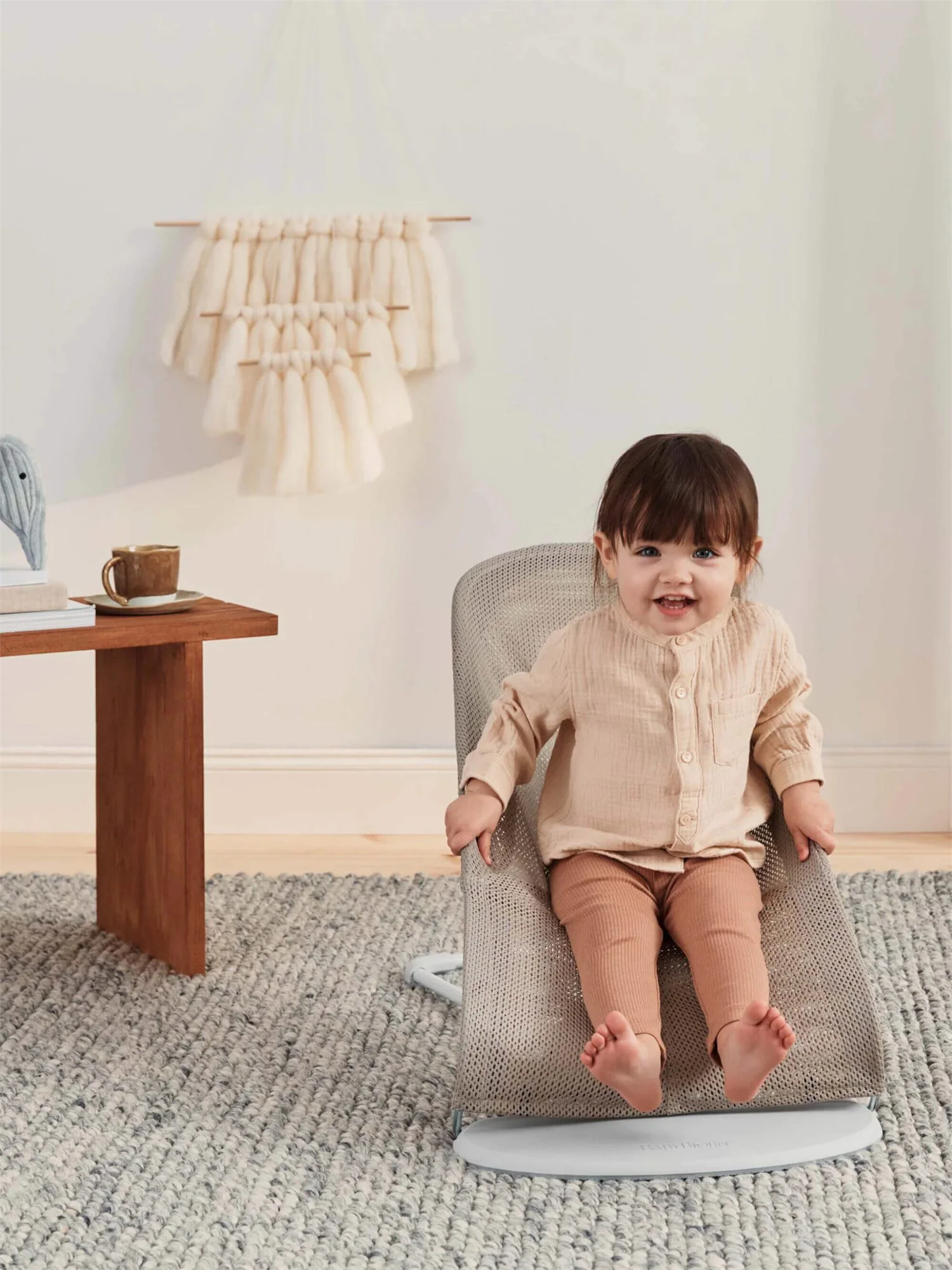 Balansoar BabyBjorn Balance Soft Grey Beige/White, Mesh