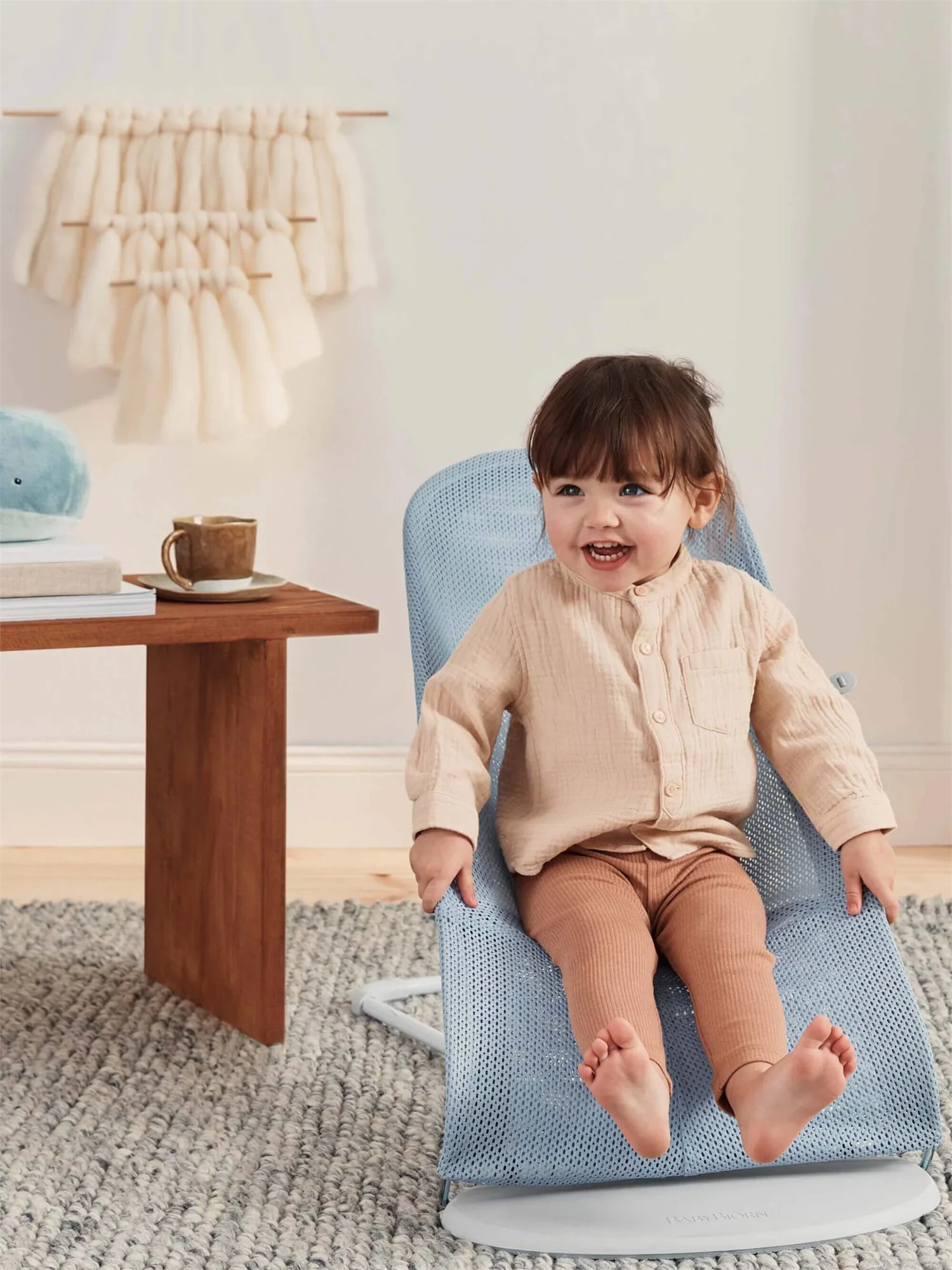 Balansoar BabyBjorn Balance Soft Sky Blue/White, Mesh