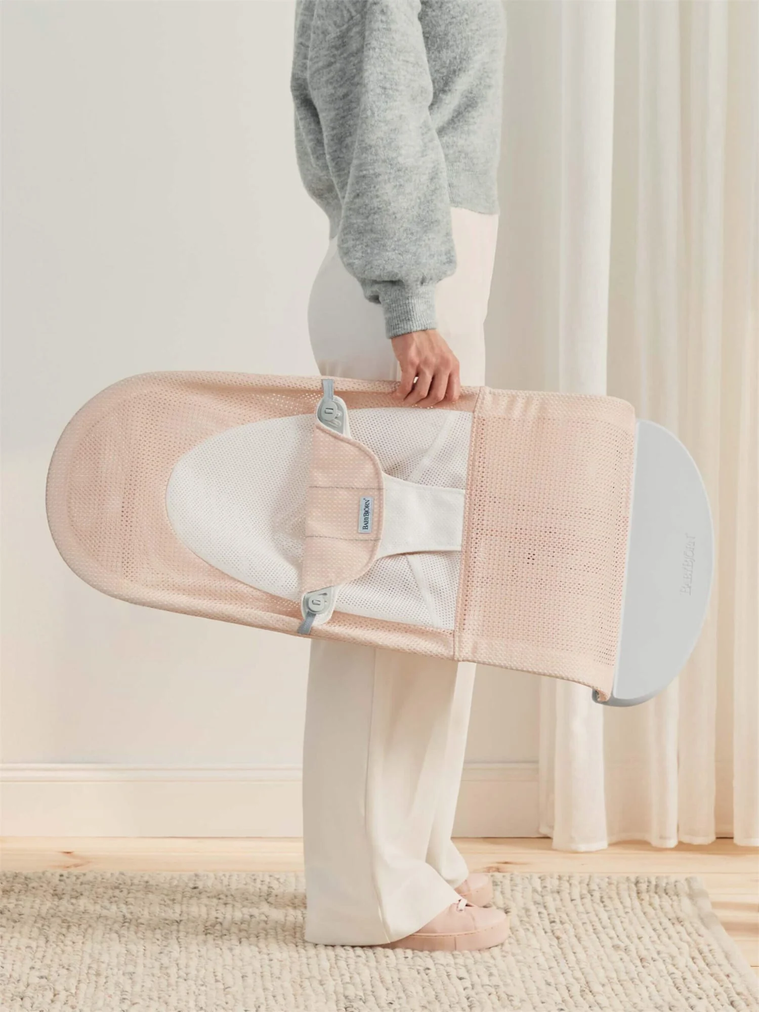 Кресло-шезлонг BabyBjorn Balance Soft Pearly Pink/White, Mesh