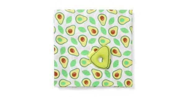 Одеяла для пеленания из бамбукового муслина BabyOno + погремушка Авокадо, 120x120 cм