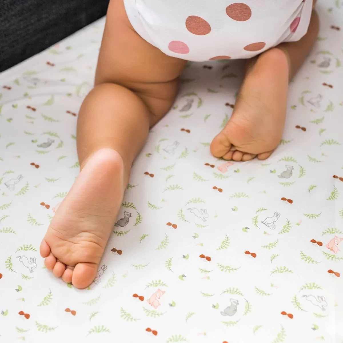 Бамбукoвaя простынь с резинкой BabyOno для детской кроватки Forest, 120x60 см foto