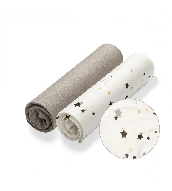 Set de cearsafuri din fibra de bambus BabyOno cu banda elastica (40x75 cm), 2 buc.