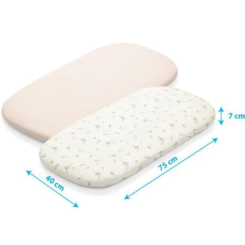 Набор простыней из бамбукового джерси с резинкой BabyOno для люльки (40x75 см), 2 шт. foto