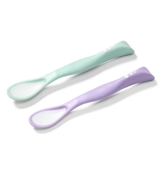 Set 2 lingurite elastice pentru bebelusi BabyOno New, violet