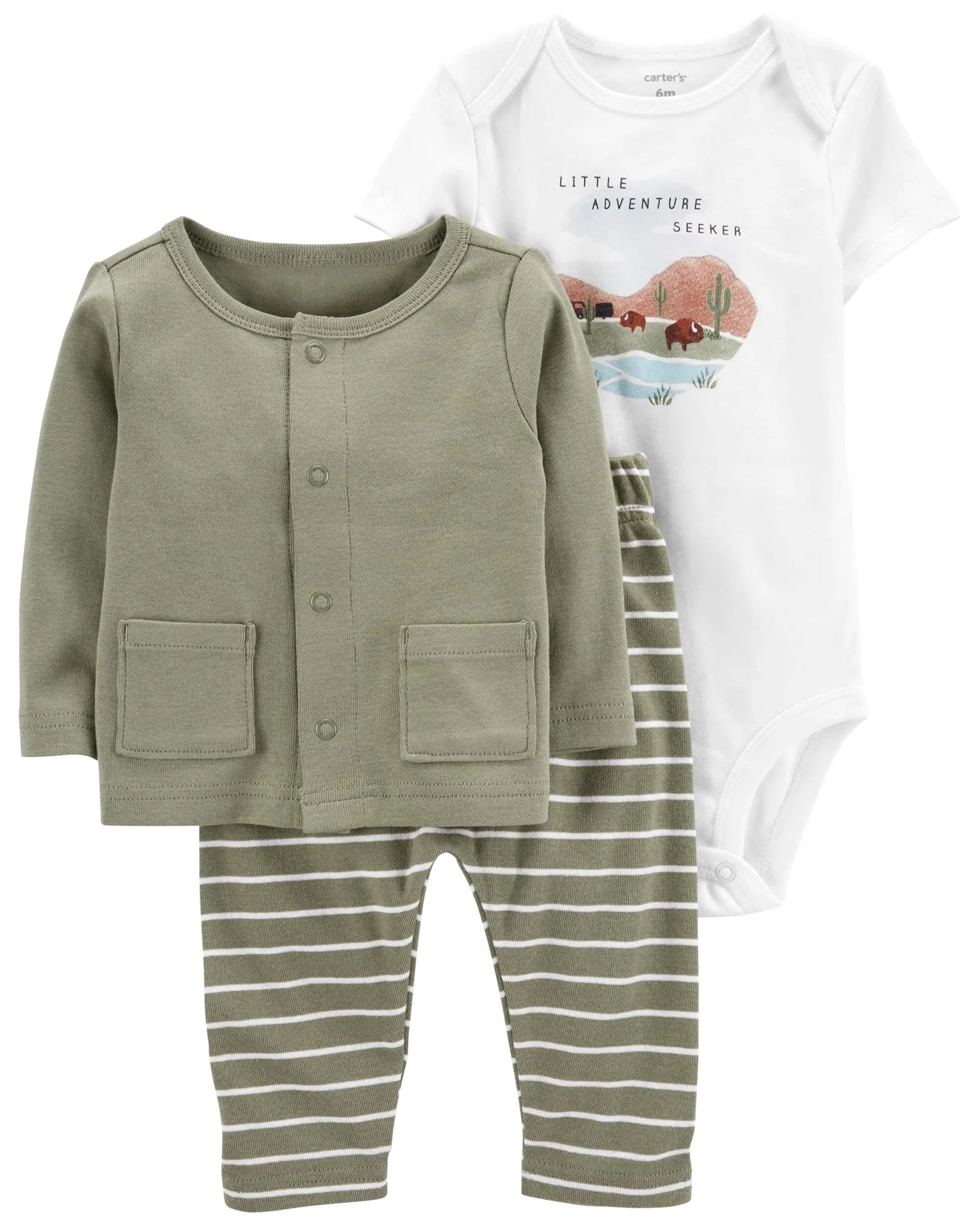Carter's Set 3 piese Cardigan, pantaloni si body Aventura foto