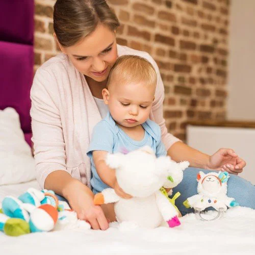 Jucarie din plus Babyono Lama Rita, prieten de somn, 35 cm foto