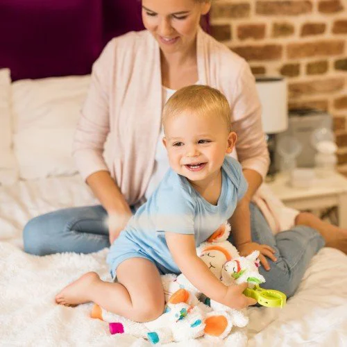 Jucarie din plus Babyono Lama Rita, prieten de somn, 35 cm foto