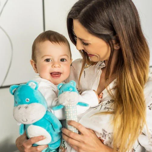 Jucarie din plus BabyOno Hippo Marcel, prieten de somn, 25 cm foto