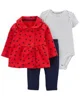Carter's Set 3 piese Cardigan, body si pantaloni Inimioare foto