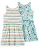 Carter's Set 2 rochite cu dungi si flori