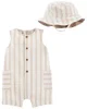 Carter's Set 2 piese Salopeta si palarie cu dungi