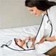 Бамбуковое банное полотенце с капюшоном-уголком BabyOno Зебра, 85х85 cм, белое foto