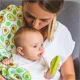 Одеяла для пеленания из бамбукового муслина BabyOno + погремушка Авокадо, 120x120 cм