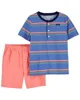 Carter's Set 2 piese Tricou si pantaloni scurti Dungi foto
