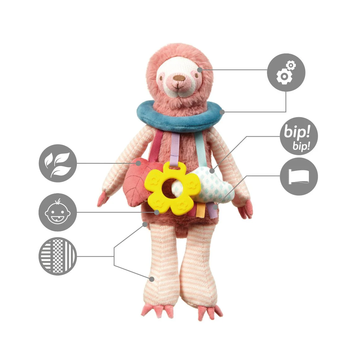 Развивающая игрушка - подвеска для коляски BabyOno Ленивый Ленни