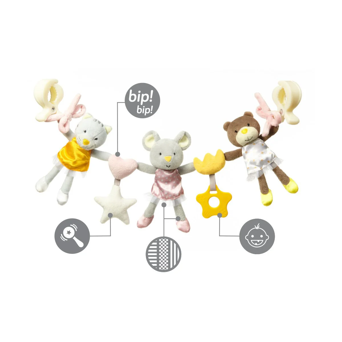 Развивающая игрушка - цепочка для коляски BabyOno Ballerinas New