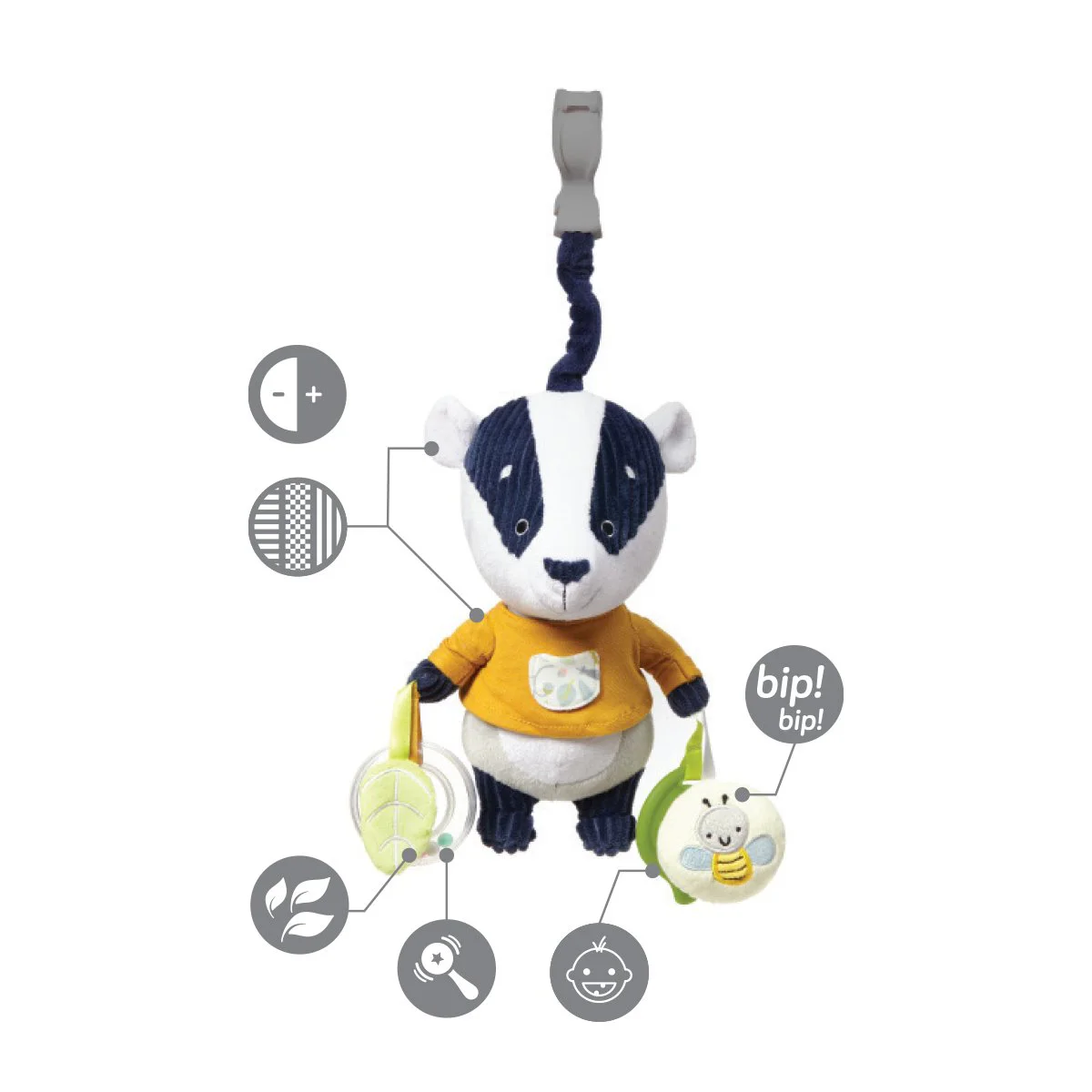 Jucarie educativa -suspensie pentru carucioare BabyOno Badger Edmund foto