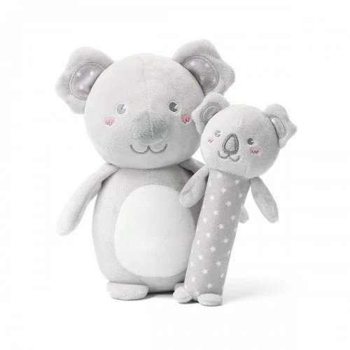 Jucarie din plus chitaitoare teether BabyOno Koala Jules, gri foto
