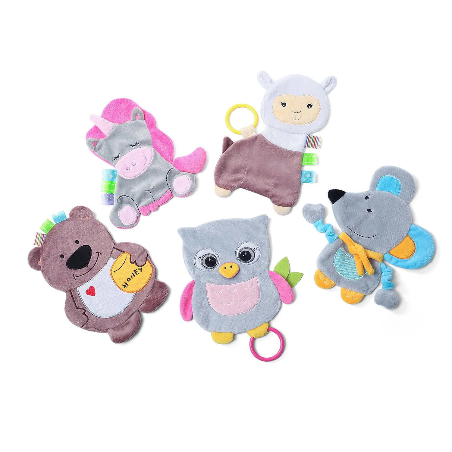 Плюшевая игрушка-oбнимашка для младенцев BabyOno Flat Owl Celeste foto