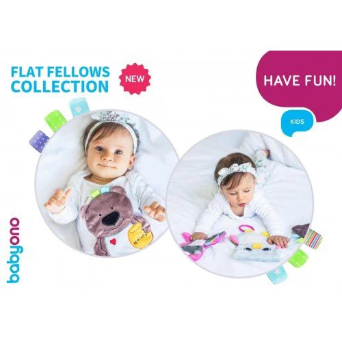 Плюшевая игрушка-oбнимашка для младенцев BabyOno Flat Owl Celeste foto